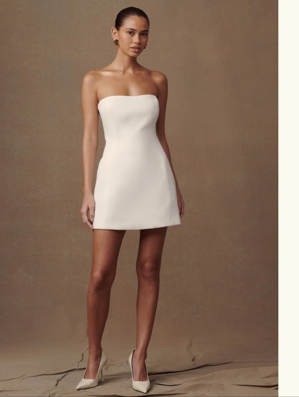 MESHKI Neeka strapless bow back mini dress XS
